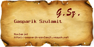 Gasparik Szulamit névjegykártya