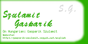 szulamit gasparik business card